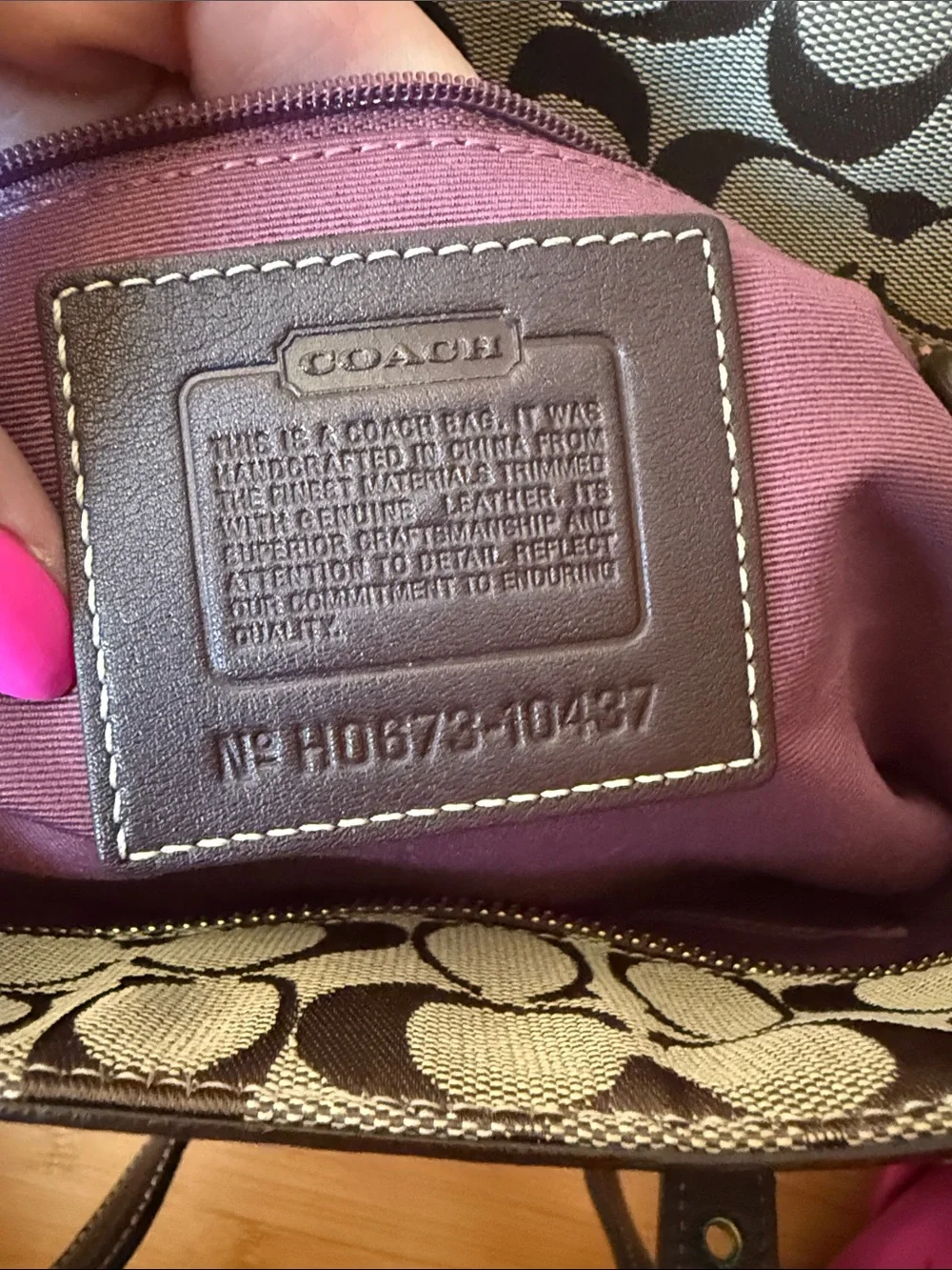 Coach Patchwork Tote in Brown, Pink, Gold, Tan & Cream - Picture 5 of 8